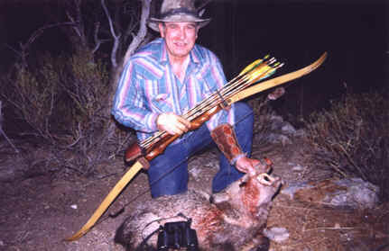 Traditional Javelina Hunting with Arizona Guided Hunts Outfitters and Guides.  This javelina was stuck through the skull and still lived 20 minutes before expiring.